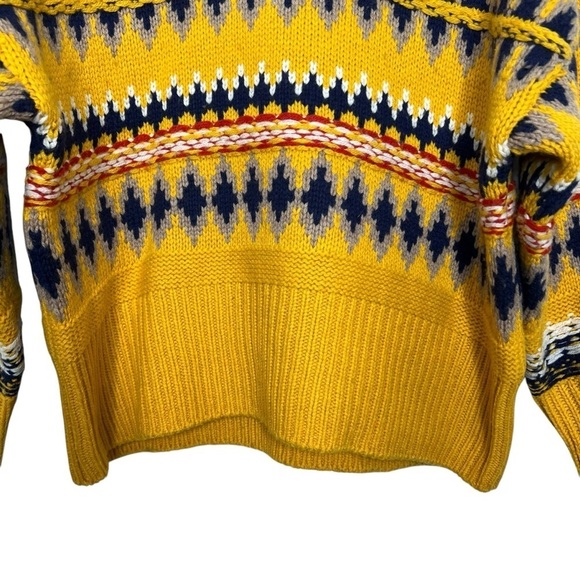 Rag & Bone Willow Fair Isle Wool Turtleneck Sweater in Yellow Size XS - Picture 12 of 16